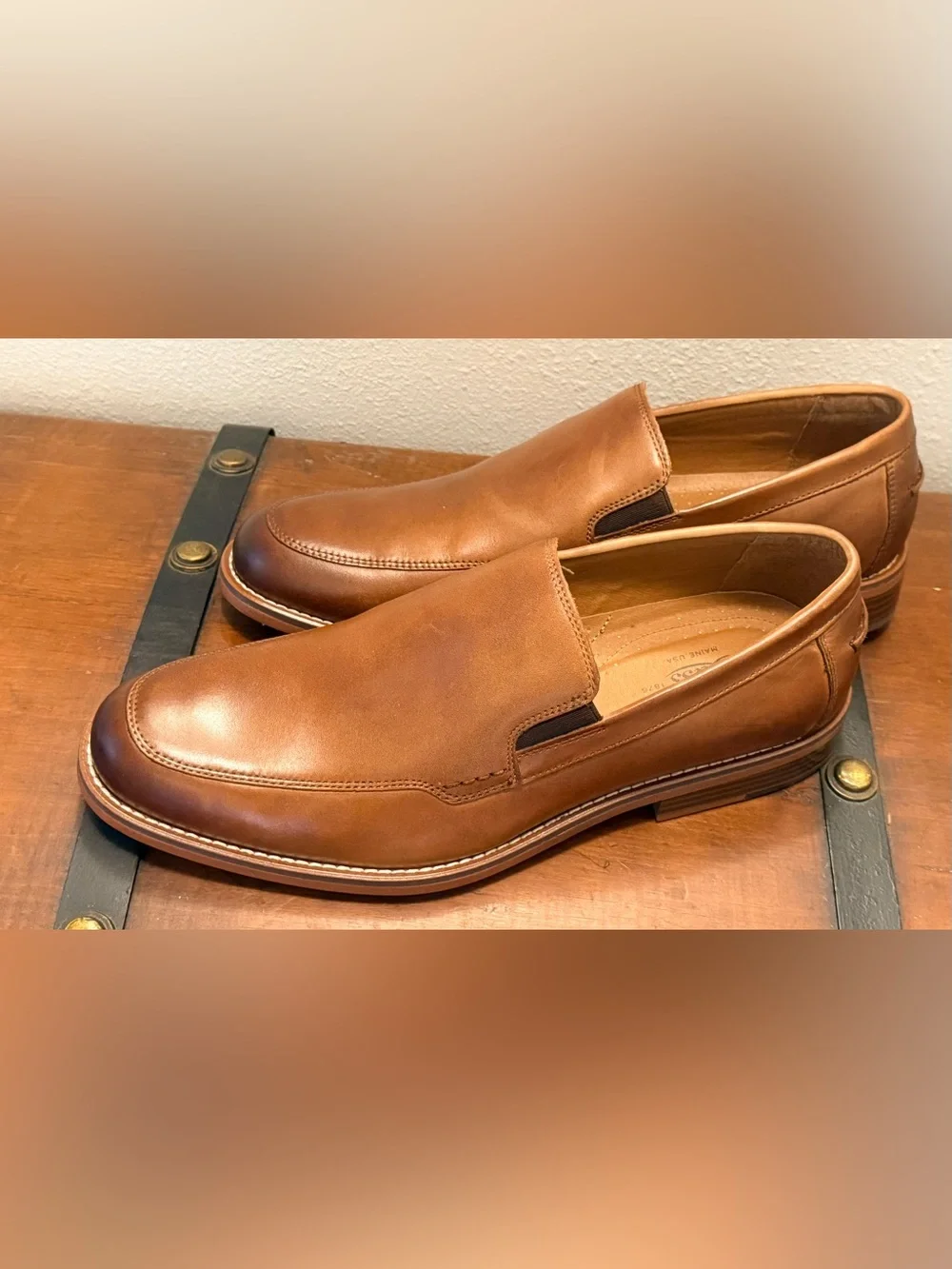 G.H. Bass & Co. Leather Slip-On Loafers in Cognac Brown